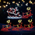 Tinseltown Christmas Light LED Motif Rope Lights Santa Riding 4 Reindeer Outdoor