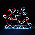 Tinseltown Christmas Light LED Motif Rope Lights Santa Riding 4 Reindeer Outdoor