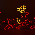 Tinseltown Christmas Light LED Motif Rope Lights Santa Riding 4 Reindeer Outdoor