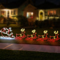 Tinseltown Christmas Light LED Motif Rope Lights Santa Riding 4 Reindeer Outdoor