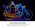Tinseltown Christmas Lights Santa Motorbike LED Rope Lights Motifs Display