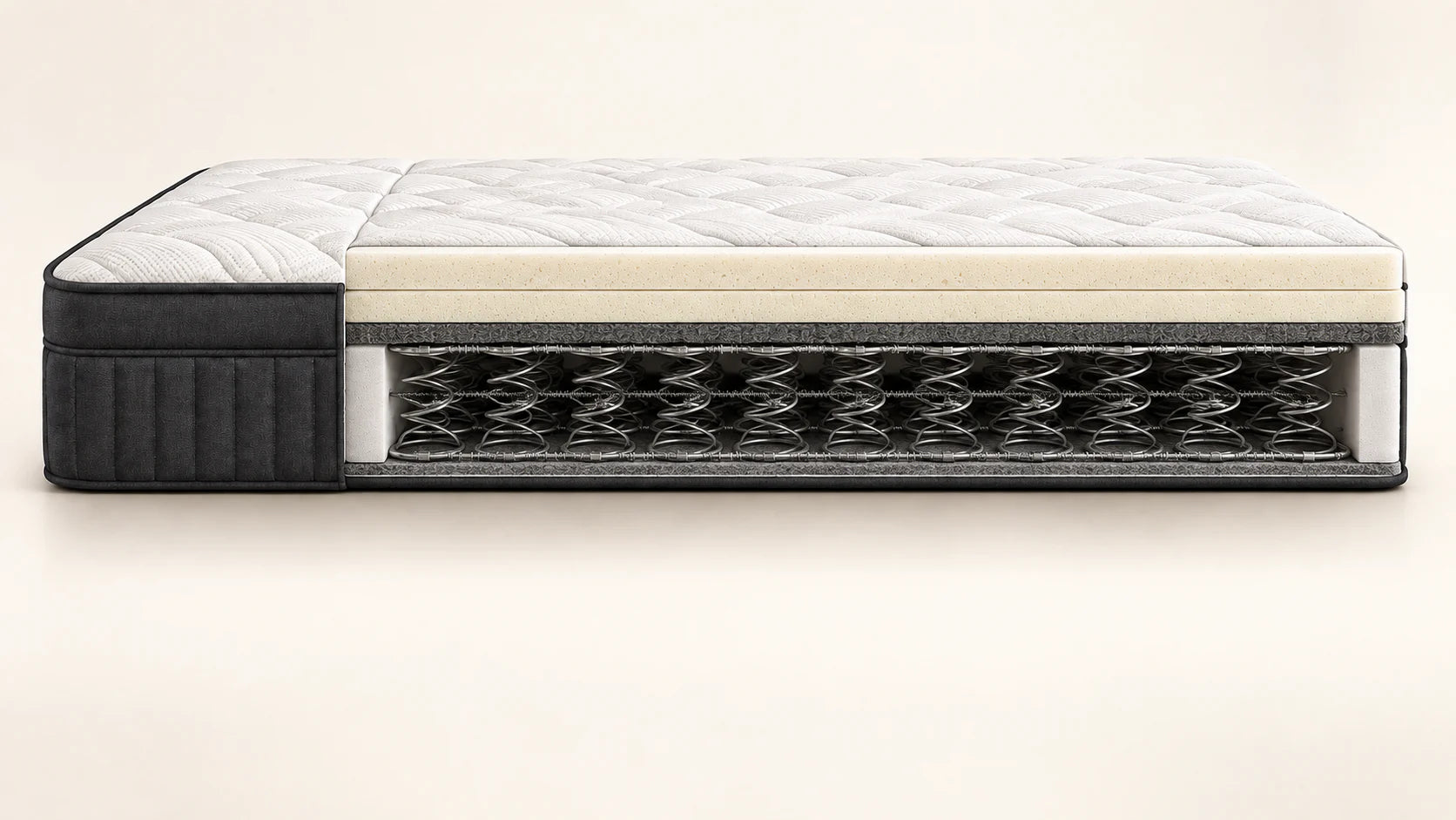 Construction cutaway illustration of the 21cm Bonnell Spring mattress