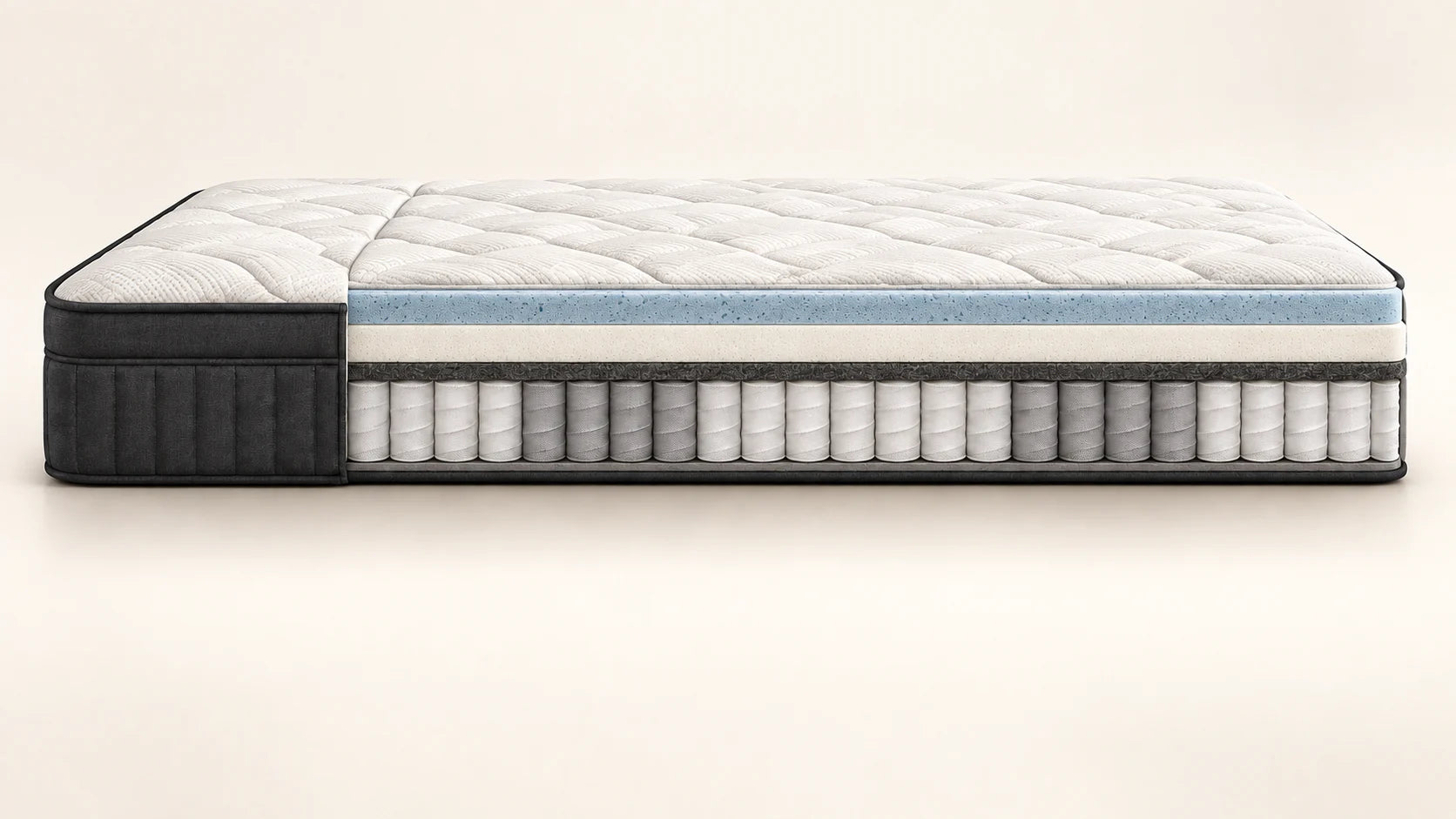 Construction cutaway illustration of the 22cm Cool-Gel Euro Top mattress